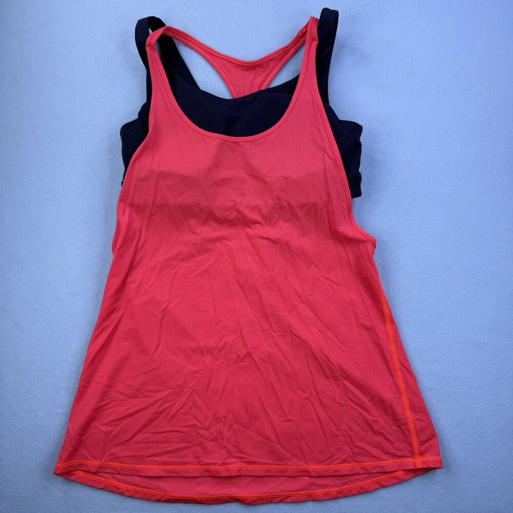Lululemon Women's All Sport Support Tank Coral/Navy Padded Size 8 1066
